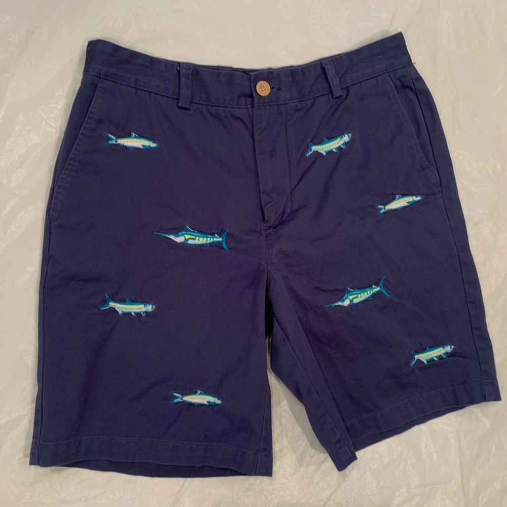 Vineyard Vines Blue Embroidered Men’s Classic Fit  Shorts Size 32x9